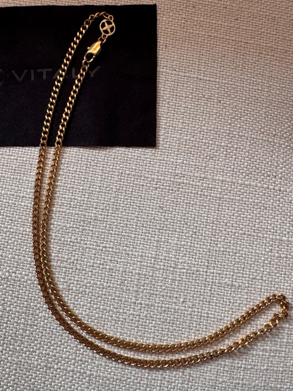 Vitaly Cuban Chain Necklace | Gold Tone | 18” | 2025 | Pouch & Cleaning Wipes
